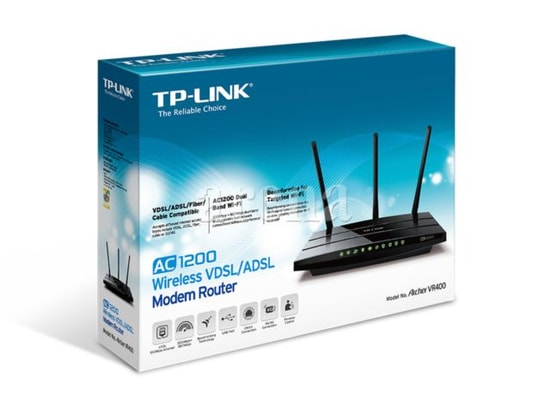 TP-Link Archer VR400 AC1200 VDSL/ADSL Modem Router - WiFi 5, 1200Mbps, 4x1GE LAN, 3 Anten, USB, Fiber Destekli