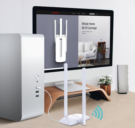 TP-Link Mercusys MW300UH 300Mbps Yüksek Kazançlı Kablosuz USB Adaptör - WiFi 4, 2x Harici Anten, USB 2.0 Tak Çalıştır