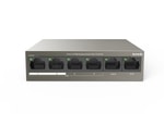 Tenda TEF1106P 4 Port 63W PoE 10/100 Switch - 1x Uplink, 1x NVR, 250m İletim Mesafesi, Metal Kasa, Yönetilemez Masaüstü