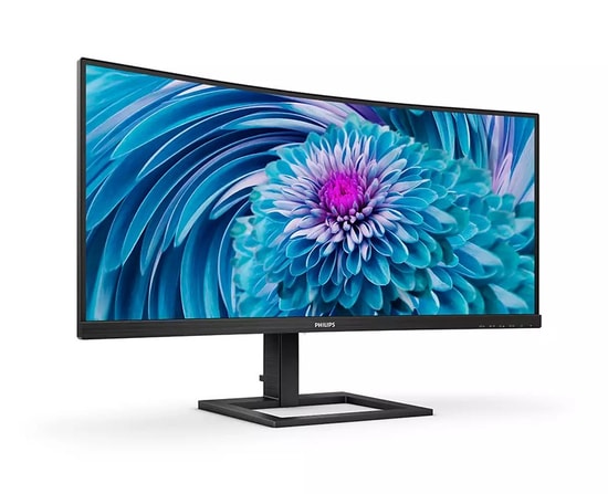 Philips 346E2CUAE/00 34" WQHD Curved VA Monitör - 3440x1440, 1ms, 100Hz, 300nit, 1500R, USB-C 65W PD, HDMI, DP, FreeSync