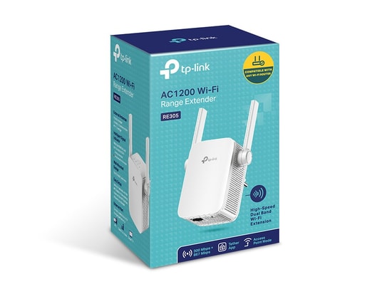 TP-Link RE305 AC1200 WiFi 5 Menzil Genişletici - 1200Mbps, Çift Bant, 2 Anten, Easy Mesh, WPS, 1x100Mbps Ethernet Port