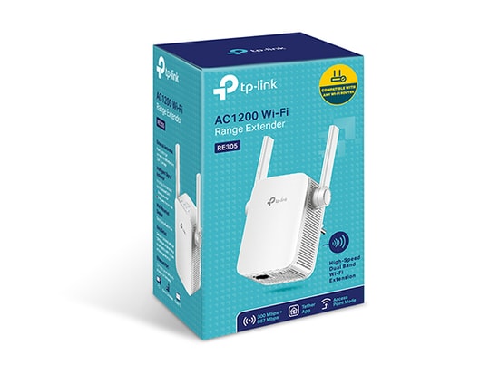 TP-Link RE305 AC1200 WiFi 5 Menzil Genişletici - 1200Mbps, Çift Bant, 2 Anten, Easy Mesh, WPS, 1x100Mbps Ethernet Port