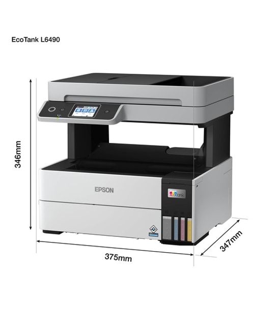 Epson EcoTank L6490 Tanklı Yazıcı - Renkli, 37 ppm, Tarayıcı, Fax, Fotokopi, WiFi, Ethernet, Dubleks Baskı, ADF, USB