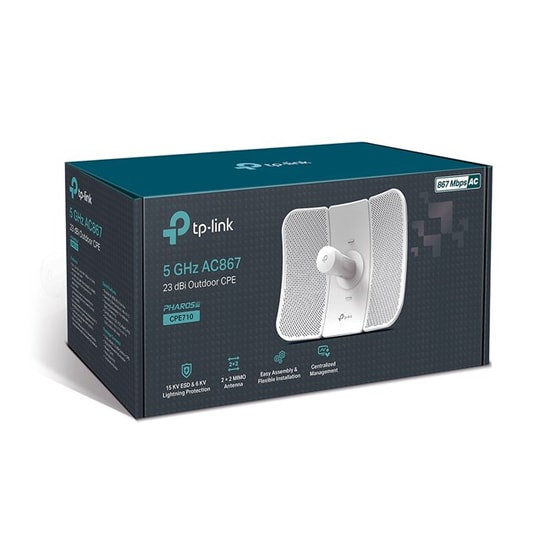 TP-Link CPE710 5GHz 867Mbps 23dBi Antenli Dış Ortam Access Point - 30km PTP/PTMP, PoE, 1Gbit Port, IP65, Kablosuz Köprü