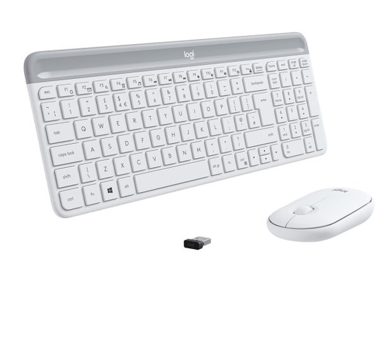 Logitech MK470 Beyaz İnce Tasarım Kablosuz Multimedya Klavye Mouse Seti (920-009436) - Türkçe Q Klavye, 1000Dpi