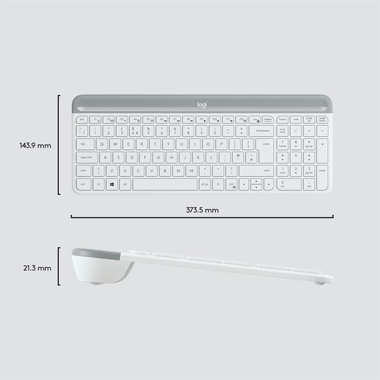 Logitech MK470 Beyaz İnce Tasarım Kablosuz Multimedya Klavye Mouse Seti (920-009436) - Türkçe Q Klavye, 1000Dpi