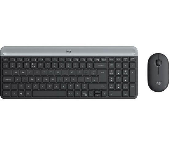 Logitech MK470 Siyah İnce Sessiz Kablosuz Klavye Mouse Seti (920-009435) - Türkçe Q Düzen, Minimalist Tasarım, 1000Dpi