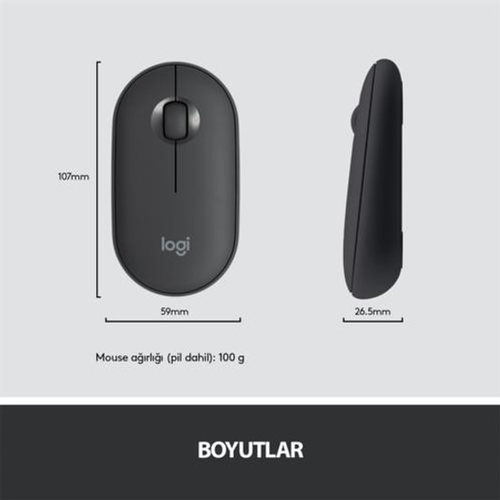 Logitech MK470 Siyah İnce Sessiz Kablosuz Klavye Mouse Seti (920-009435) - Türkçe Q Düzen, Minimalist Tasarım, 1000Dpi