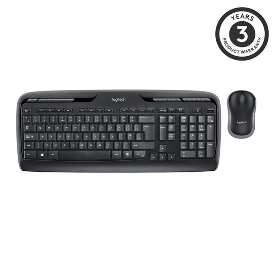 Logitech MK330 Kablosuz Türkçe Q Düzen Siyah Klavye ve Mouse Seti (920-003988) - Hızlı Erişim Tuşları, 800 DPI, AAA Pil