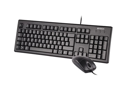 A4-Tech KM-72620D USB Kablolu Türkçe Q Düzen Siyah Klavye Mouse Set - 800dpi Optik Fare, 150cm USB Kablo, Lazer Baskı