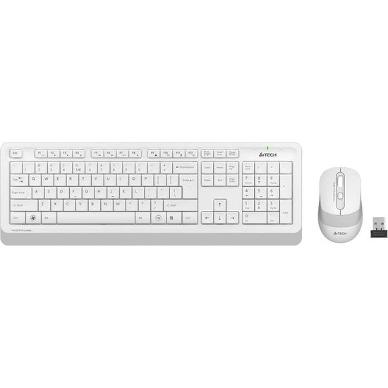A4 Tech Fstyler FG1010-B Kablosuz Türkçe Q Düzen Beyaz Klavye Mouse Set - USB Alıcılı, 2000dpi Optik Mouse, Tak Çalıştır