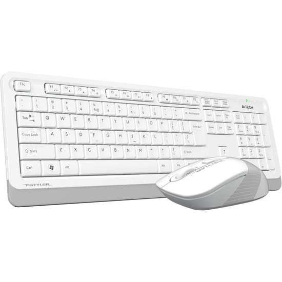 A4 Tech Fstyler FG1010-B Kablosuz Türkçe Q Düzen Beyaz Klavye Mouse Set - USB Alıcılı, 2000dpi Optik Mouse, Tak Çalıştır