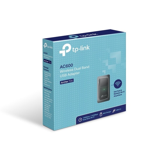 TP-Link Archer T2U AC600 600Mbps Dual Band USB WiFi Adaptör - WiFi 5, Dahili Anten, USB 2.0, 802.11ac, 5GHz, 2.4GHz Dual