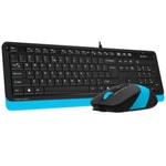 A4 Tech F1010 Mavi Q USB Kablolu Klavye Mouse Seti (F1010-M) - 1600 DPI Optik Mouse, Multimedya Tuşları