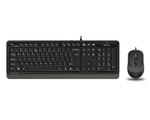 A4 Tech Fstyler F1010-G USB Kablolu Gri Multimedya Klavye Mouse Seti - Türkçe Q Düzen, 1600 DPI Optik Mouse, Ergonomik