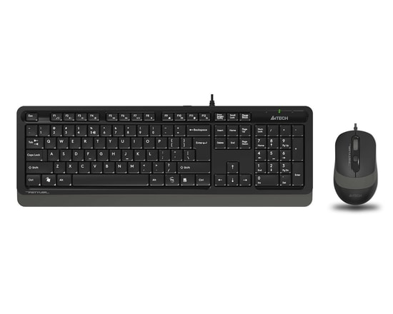 A4 Tech Fstyler F1010-G USB Kablolu Gri Multimedya Klavye Mouse Seti - Türkçe Q Düzen, 1600 DPI Optik Mouse, Ergonomik