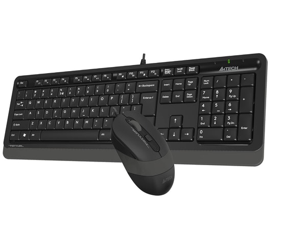 A4 Tech Fstyler F1010-G USB Kablolu Gri Multimedya Klavye Mouse Seti - Türkçe Q Düzen, 1600 DPI Optik Mouse, Ergonomik