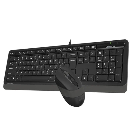 A4 Tech Fstyler F1010-G USB Kablolu Gri Multimedya Klavye Mouse Seti - Türkçe Q Düzen, 1600 DPI Optik Mouse, Ergonomik