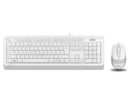A4 Tech F1010 Beyaz USB Q Klavye Mouse Seti - Standart Kablolu, Ergonomik Multimedia Klavye, Optik Mouse