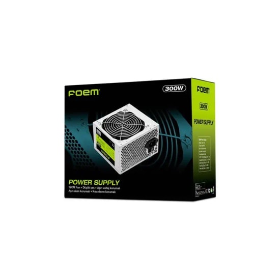 FOEM FPS-G30F12 300W Güç Kaynağı: 120mm Sessiz Fanlı, Yüksek Verimlilik, Aşırı Voltaj ve Akım Korumalı Power Supply