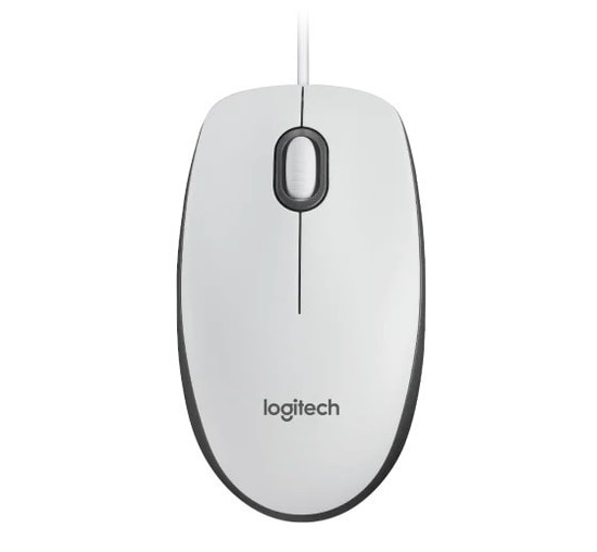 Logitech M100 USB Kablolu Beyaz Optik Mouse (910-006764) - 1000DPI, 180cm Kablo, Sağ/Sol El Uyumlu, 3 Tuşlu Tak Çalıştır