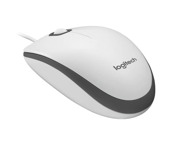 Logitech M100 USB Kablolu Beyaz Optik Mouse (910-006764) - 1000DPI, 180cm Kablo, Sağ/Sol El Uyumlu, 3 Tuşlu Tak Çalıştır
