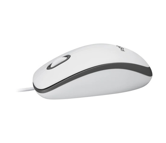 Logitech M100 USB Kablolu Beyaz Optik Mouse (910-006764) - 1000DPI, 180cm Kablo, Sağ/Sol El Uyumlu, 3 Tuşlu Tak Çalıştır