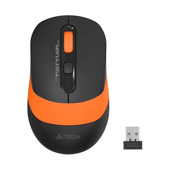 A4 Tech Fstyler FG10 Siyah Turuncu Kablosuz Mouse - 2000 DPI, 2.4 GHz Bağlantı, Ergonomik Tasarım, 5 Milyon Tıklama Ömrü