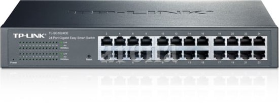 TP-Link TL-SG1024DE 24 Port Gigabit Easy Smart Metal Kasa Switch - QoS Desteği, Raf Tipi, 100m Kapsama, IGMP Desteği