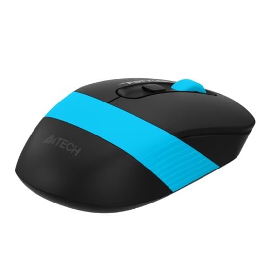A4 Tech FG10 Siyah Mavi Kablosuz Mouse: 2000 DPI, Kaymaz Yüzey, 5 Milyon Tıklama Ömrü, Güç Tasarruflu Optik Mouse