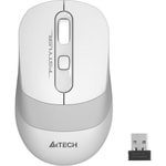 A4 Tech Fstyler FG10 Beyaz Gri Kablosuz Optik Mouse - 2000 DPI, 2.4 GHz Bağlantı, Kaymaz Tasarım, 5 Milyon Tıklama Ömrü