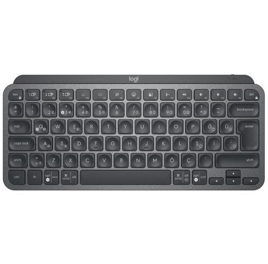 Logitech MX Keys Mini Siyah Türkçe Q Düzen Kablosuz Klavye (920-010504) - Bluetooth, LED Aydınlatmalı, Dahili Şarjlı Pil