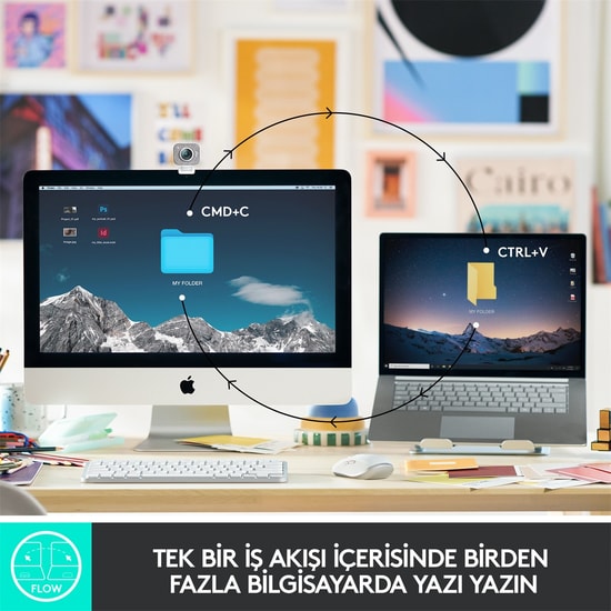 Logitech MX Keys Mini Siyah Türkçe Q Düzen Kablosuz Klavye (920-010504) - Bluetooth, LED Aydınlatmalı, Dahili Şarjlı Pil