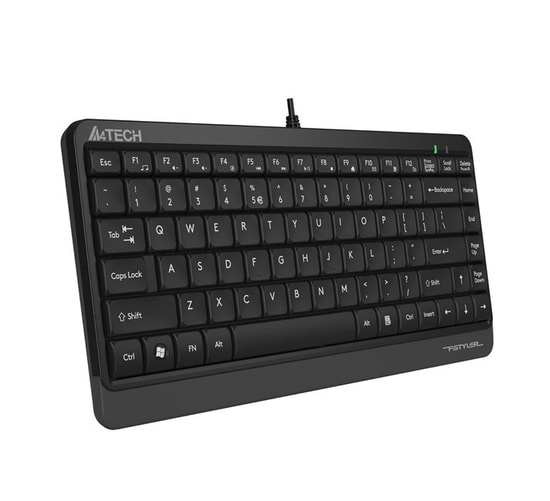 A4 Tech Fstyler FK11 Türkçe Q USB Kablolu Mini Q TR Gri Multimedya Klavye - Slim Tasarım, 150cm USB A Kablolu