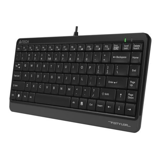 A4 Tech Fstyler FK11 Türkçe Q USB Kablolu Mini Q TR Gri Multimedya Klavye - Slim Tasarım, 150cm USB A Kablolu
