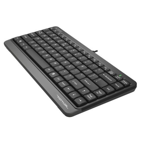 A4 Tech Fstyler FK11 Türkçe Q USB Kablolu Mini Q TR Gri Multimedya Klavye - Slim Tasarım, 150cm USB A Kablolu