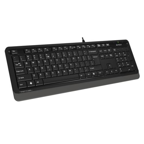 A4 Tech FK10-GRI Gri USB TR Multimedya Klavye - Türkçe Q Düzen, Kısa Yol Tuşları ve Ergonomik Tasarım