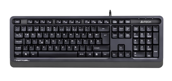 A4 Tech FK10-F USB  Kablolu Türkçe F Düzen Gri Multimedya Klavye - Ergonomik Tasarım, Hızlı Tepki Süresi