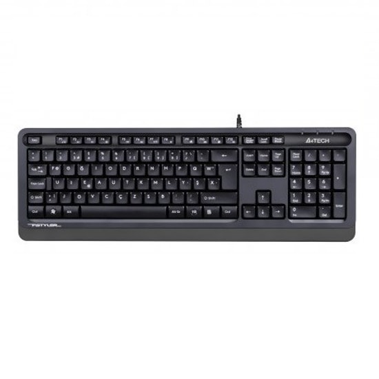 A4 Tech FK10-F USB  Kablolu Türkçe F Düzen Gri Multimedya Klavye - Ergonomik Tasarım, Hızlı Tepki Süresi