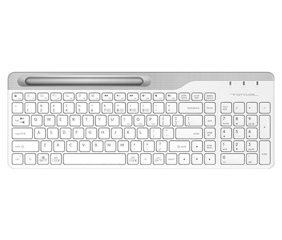 A4 Tech Fstyler FBK25-B Kablosuz Beyaz Bluetooth Multimedya Klavye - Türkçe Q Düzen, Çift Bağlantı, Pil Göstergesi