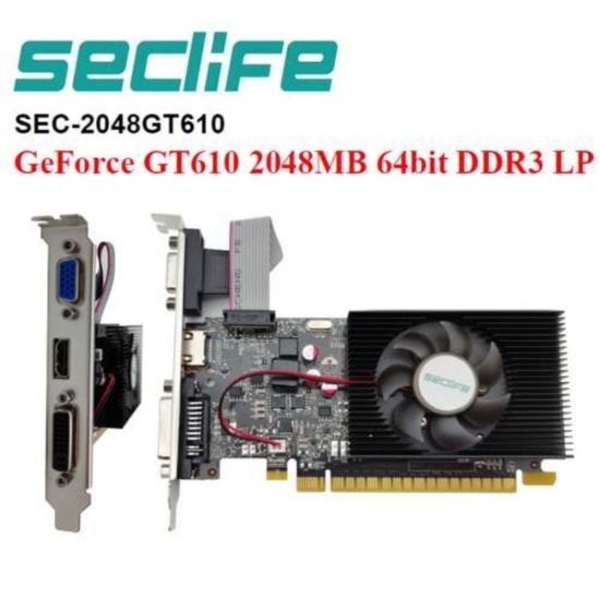 Seclife Geforce GT610 2GB 64Bit DDR3 Ekran Kartı - DVI, HDMI, VGA Çıkışlı, PCI Express 2.0