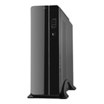 Frisby FC-S6020B 300W Slim Tower Siyah Bilgisayar Kasası - Micro ATX, Kulplu, 2xUSB 2.0, Kart Okuyucu, Siyah, 80mm Fan