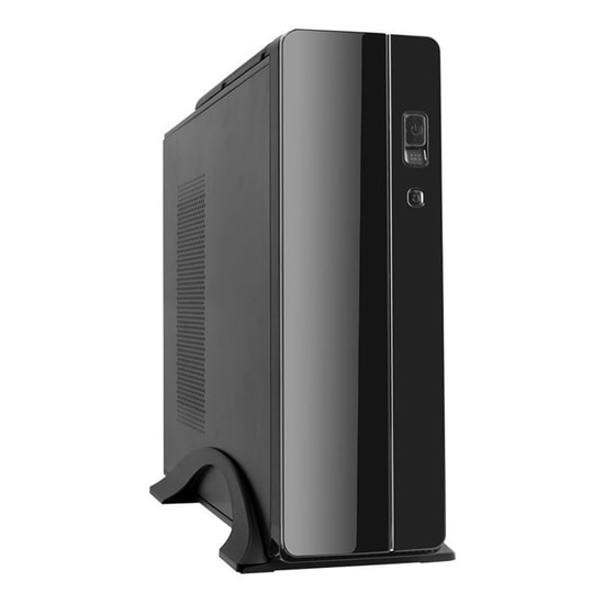 Frisby FC-S6020B 300W Slim Tower Siyah Bilgisayar Kasası - Micro ATX, Kulplu, 2xUSB 2.0, Kart Okuyucu, Siyah, 80mm Fan