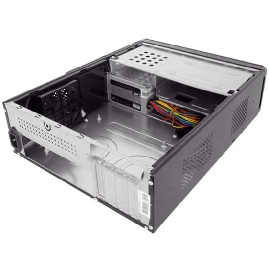 Frisby FC-S6020B 300W Slim Tower Siyah Bilgisayar Kasası - Micro ATX, Kulplu, 2xUSB 2.0, Kart Okuyucu, Siyah, 80mm Fan