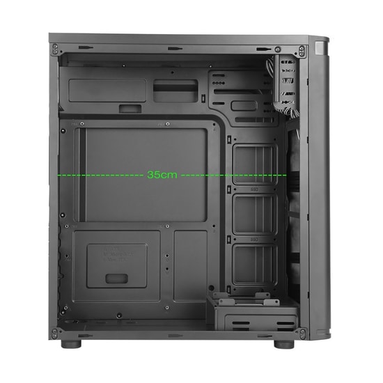 Frisby FC-2910B 300W ATX Siyah Midi Tower Kasa - 1x120mm Fan, 2xUSB 2.0, Mikrofon, Kulaklık Girişli, 2xSSD, 1xHDD Yuvalı