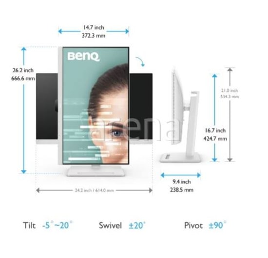 BenQ GW2790QT 27" 2K QHD IPS Monitör - 2560x1440, 75Hz, 5ms, USB-C, HDMI, DP, Pivot, Eye-Care, Dahili Hoparlör