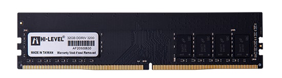 Hi-Level 32GB 3200MHz CL22 DDR4 Ram Bellek (HLV-PC25600D4-32G) - Yüksek Performanslı Masaüstü PC Belleği