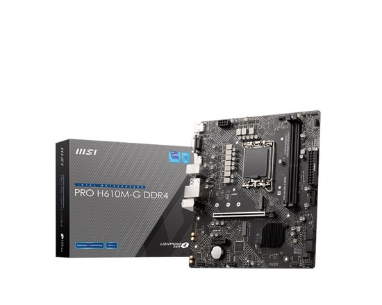MSI PRO H610M-G DDR4 Anakart - LGA1700, DDR4 3200MHz, PCIe Gen 4.0, M.2, HDMI, DP, VGA, USB 3.2, 1G LAN, Micro ATX