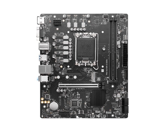 MSI PRO H610M-E D4 Anakart: Intel LGA1700, DDR4 3200MHz, Intel XMP, M.2, HDMI, VGA, USB 3.2, 1G LAN, Micro ATX