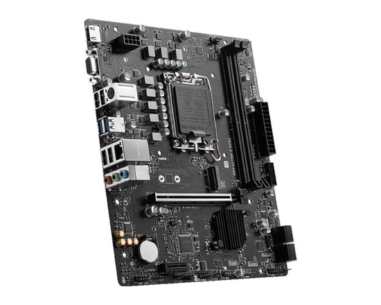 MSI PRO H610M-E D4 Anakart: Intel LGA1700, DDR4 3200MHz, Intel XMP, M.2, HDMI, VGA, USB 3.2, 1G LAN, Micro ATX